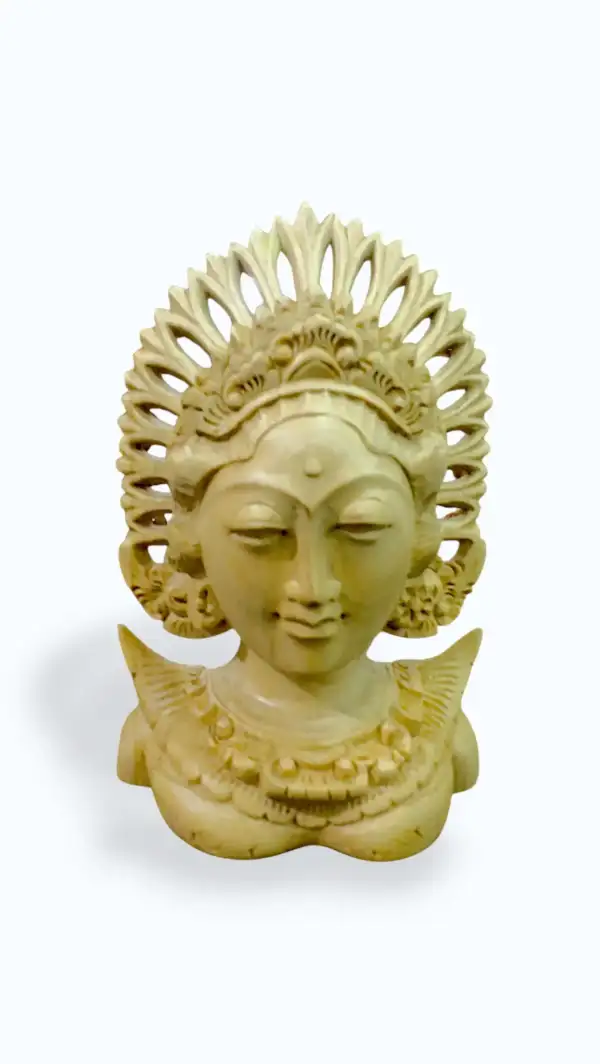 Balinese Janger half-body wood craft variant IV — hand-carved female dancer bust, Arts of Bali gallery Seminyak