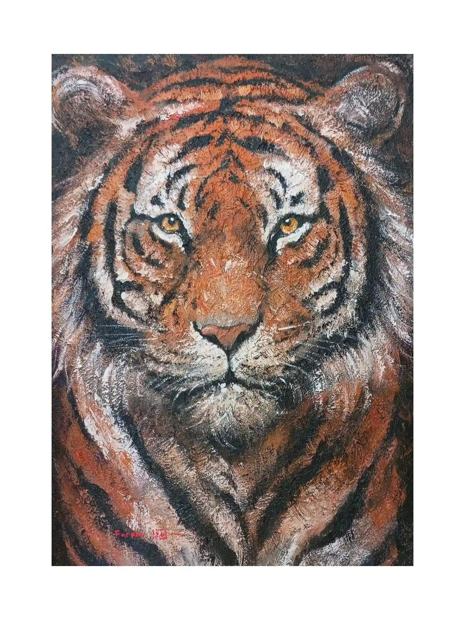 The Majestic Tiger Portrait Painting - Arts of Bali The Majestic Tiger Portrait Painting