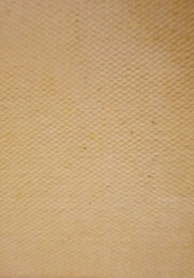 close up of raw woven canvas fabric texture on original balinese oil painting unpainted edge arts of bali