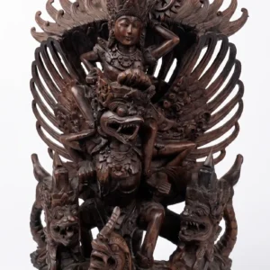 Lord Vishnu Riding Garuda Wooden Statue