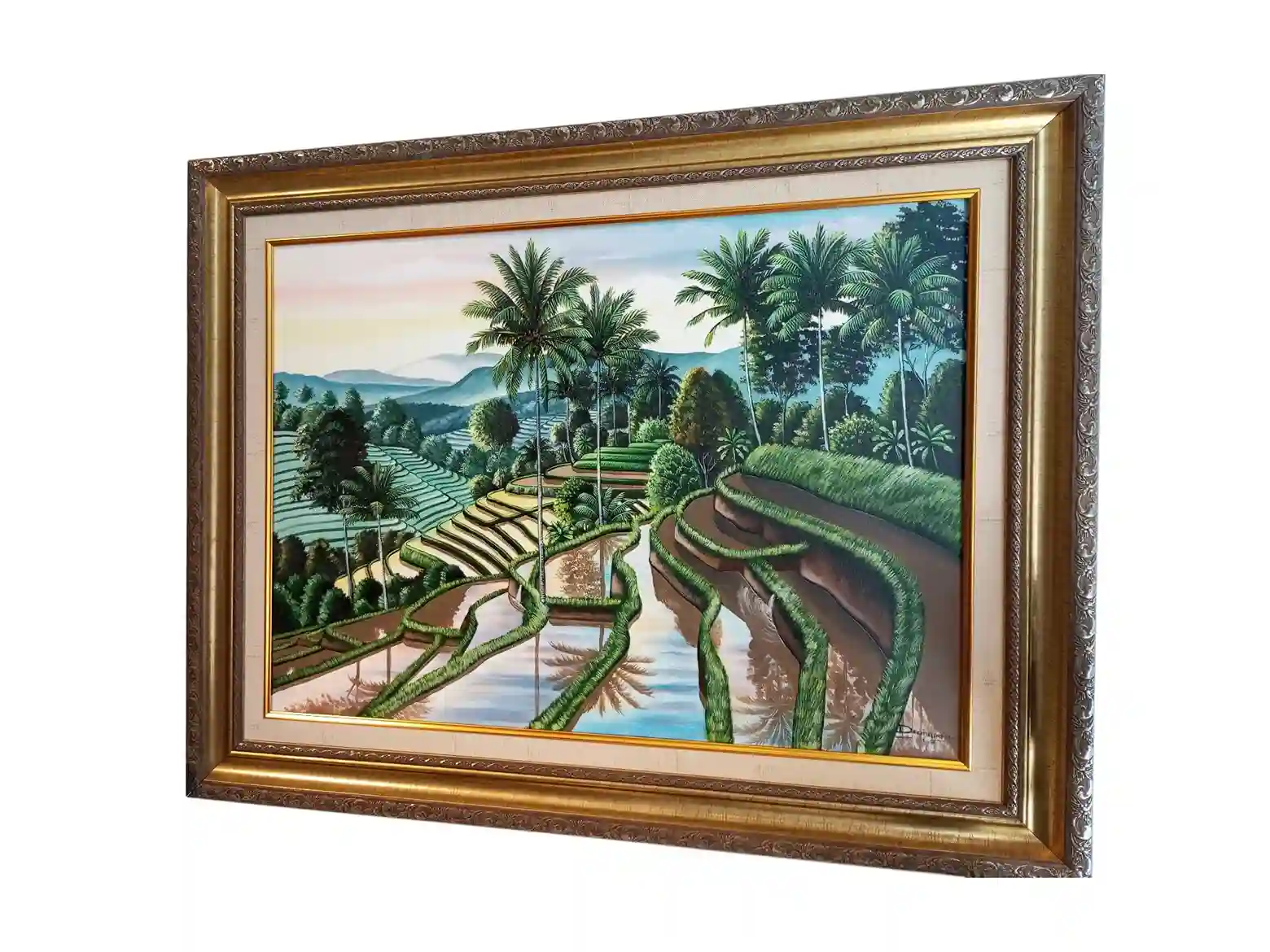 The Serene Emerald Valley Painting - Arts of Bali The Serene Emerald Valley Painting - Image 2
