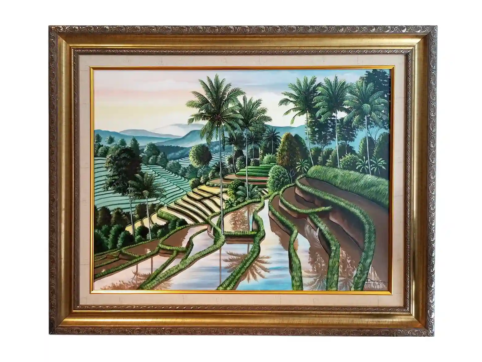 The Serene Emerald Valley Painting - Arts of Bali The Serene Emerald Valley Painting