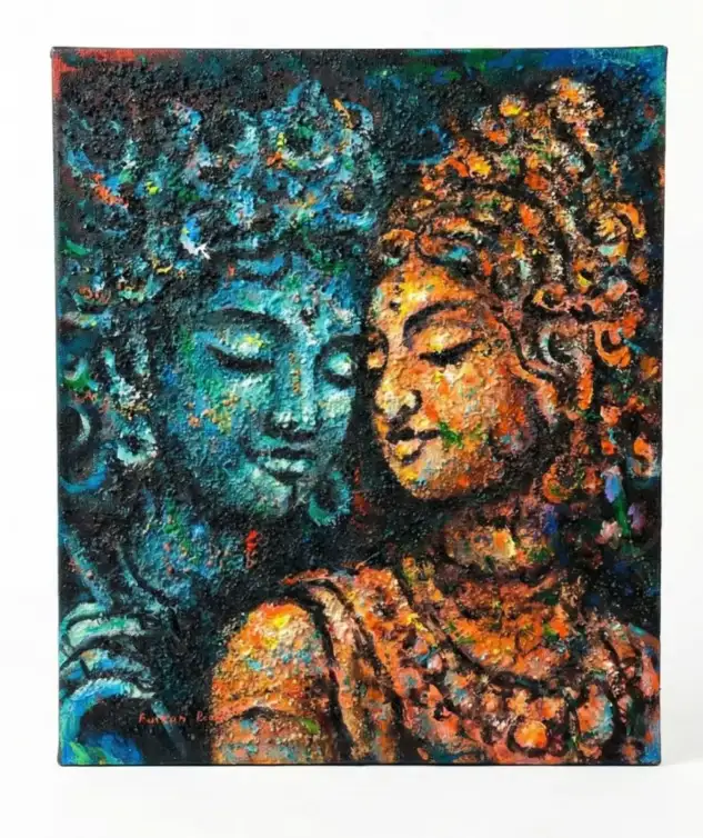 abstract-textured-buddha-couple-painting-spiritual-love-serenity
